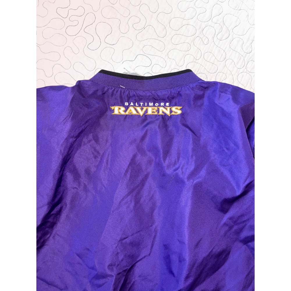 Baltimore Ravens NFL Windbreaker Pullover Purple V-Neck Men Small Side Zip Logo - Picture 5 of 6
